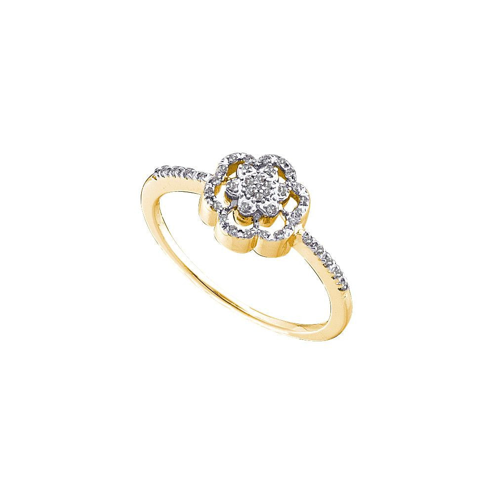 1-10CT-Diamond FLOWER RING