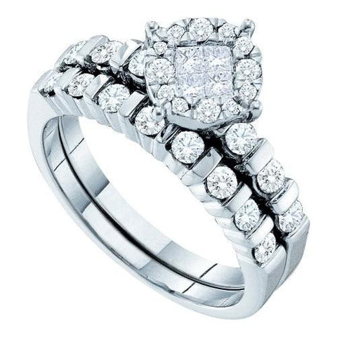 14KT White Gold 0.93CTW DIAMOND  SOLIEL BRIDAL SET