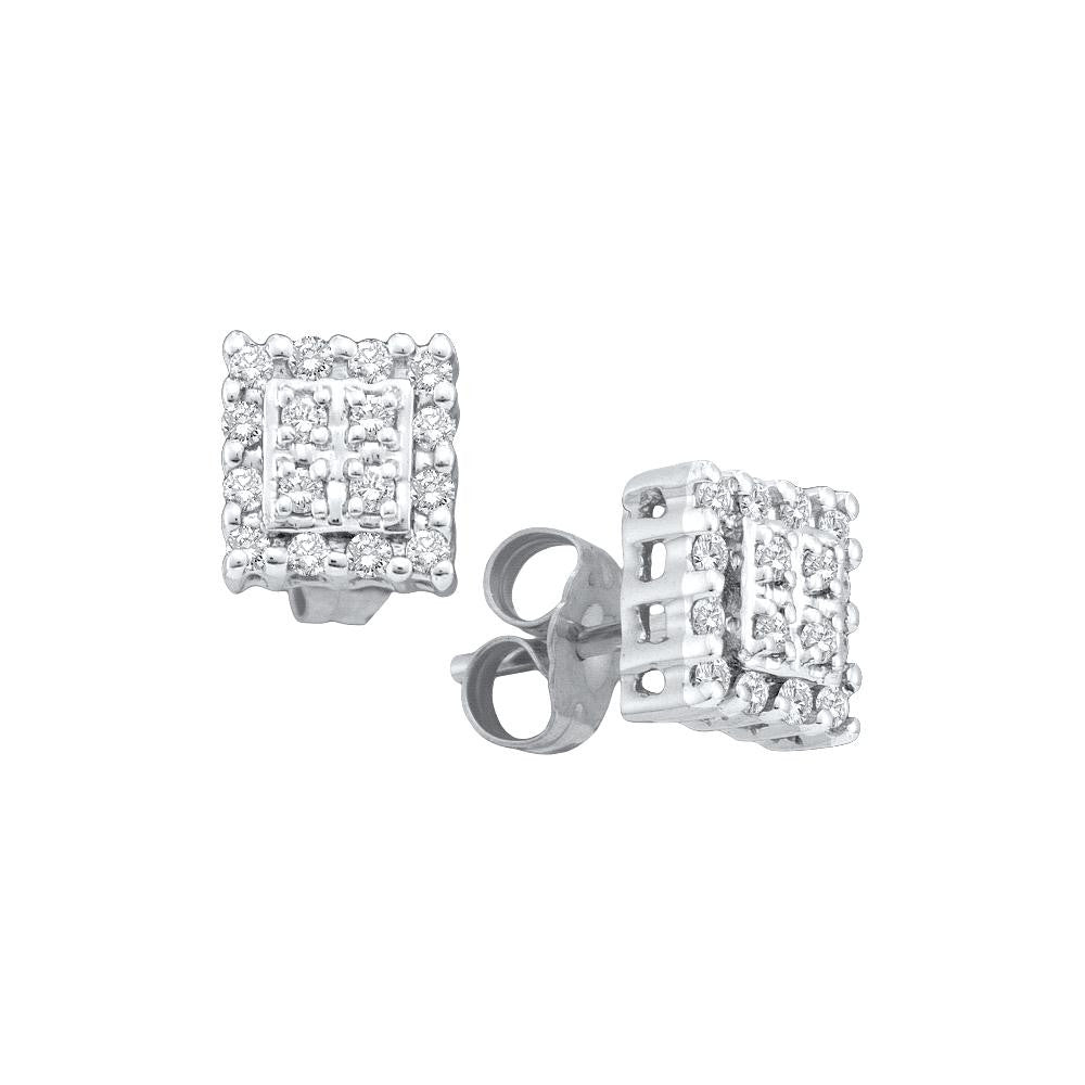 1-4CTW-Diamond CLUSTER EARRINGS