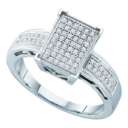 10KT White Gold 0.20CTW DIAMOND MICRO PAVE RING