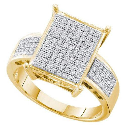 10K Yellow-gold 0.30CT DIAMOND MICRO PAVE BRIDAL RING