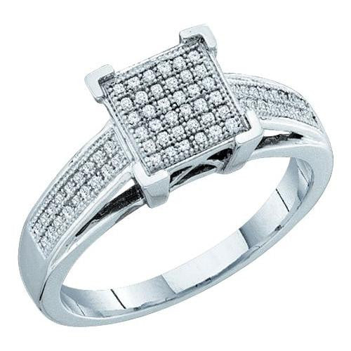 10KT White Gold 0.20CTW DIAMOND MICRO PAVE RING