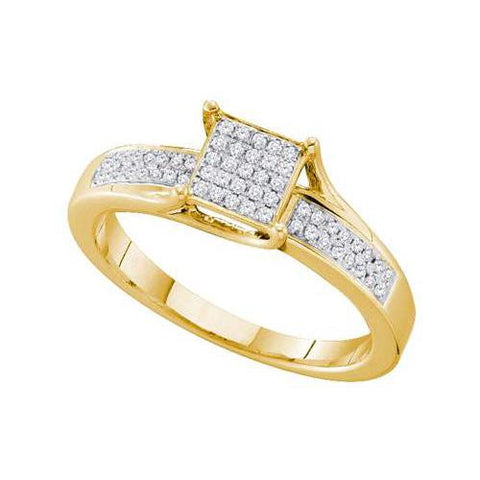 10KT Yellow Gold 0.15CTW DIAMOND MICRO PAVE  RING