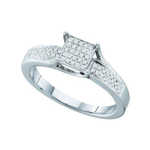 10KT White Gold 0.15CTW DIAMOND MICRO PAVE  RING