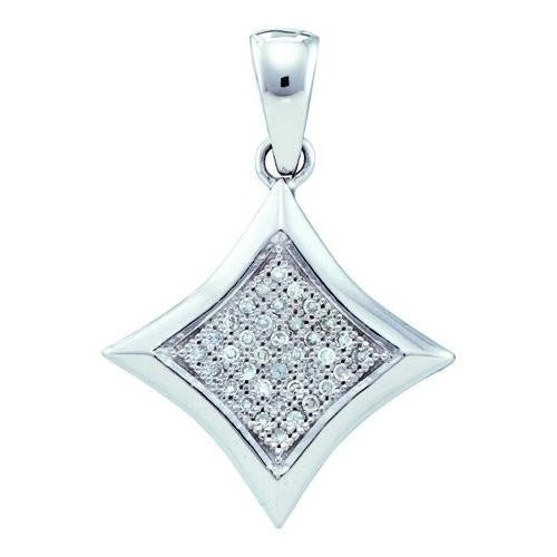 10KT White Gold 0.12CTW DIAMOND FASHION PENDANT