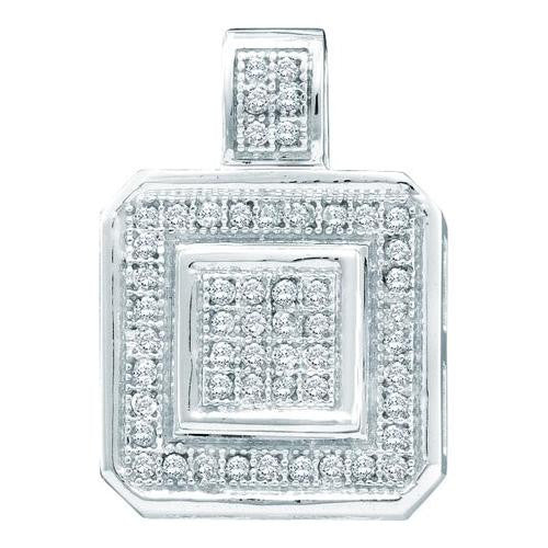 10KT White Gold 0.15CTW DIAMOND MICRO PAVE PENDANT