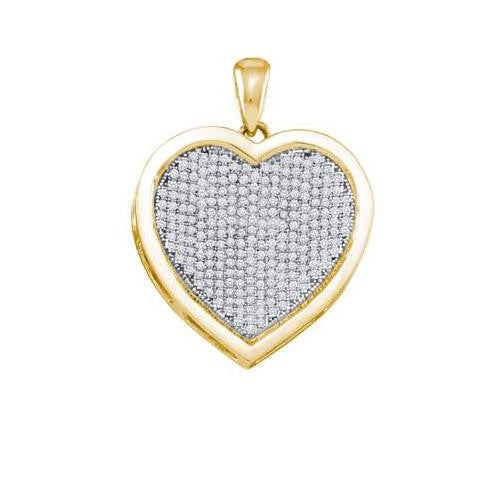 10KT Yellow Gold 0.75CTW DIAMOND HEART PENDANT