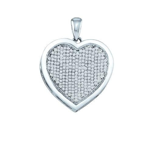 10KT White Gold 0.75CTW DIAMOND HEART PENDANT