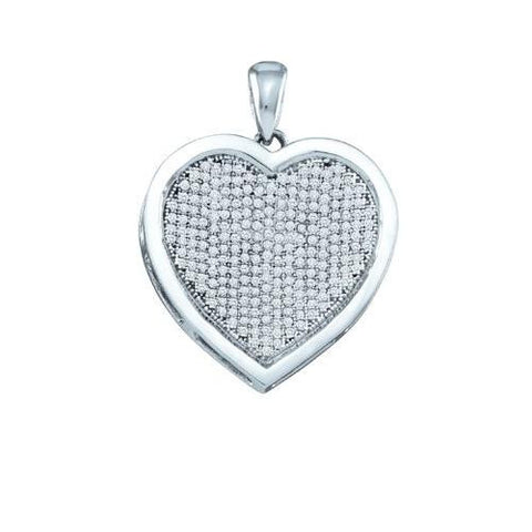 10KT White Gold 0.75CTW DIAMOND HEART PENDANT