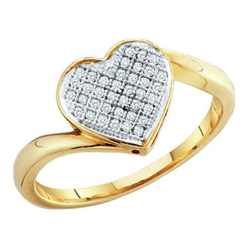 10KT Yellow Gold 0.05CTW  DIAMOND  HEART RING