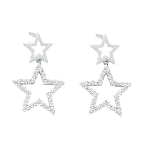 1-4CTW-Diamond STAR EARRINGS