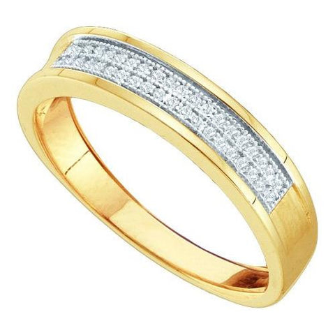 10KT Yellow Gold 0.12CTW DIAMOND LADIES MICRO-PAVE BAND