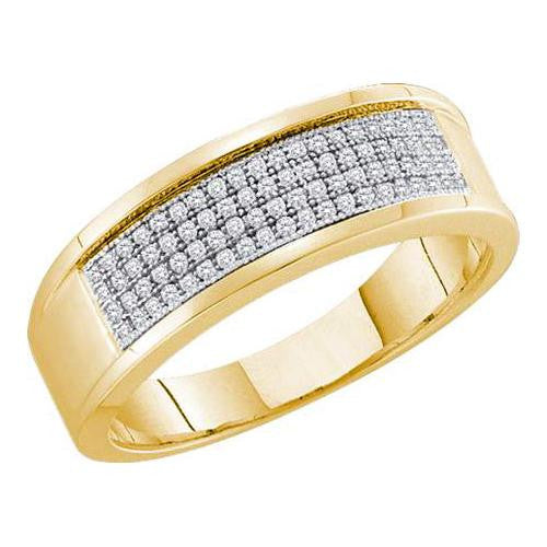 10KT Yellow Gold 0.25CTW DIAMOND MICRO PAVE BAND