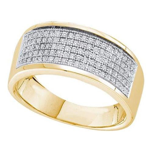 10KT Yellow Gold 0.30CTW DIAMOND MICRO PAVE MENS BAND