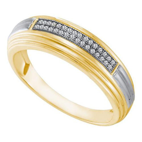 10K Yellow-gold 0.10CT DIAMOND  MICRO PAVE MENS BAND