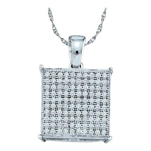 10KT White Gold 0.30CTW DIAMOND FASHION PENDANT