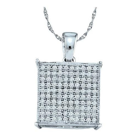 10KT White Gold 0.30CTW DIAMOND FASHION PENDANT