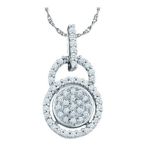 10KT White Gold 0.20CTW DIAMOND FASHION PENDANT