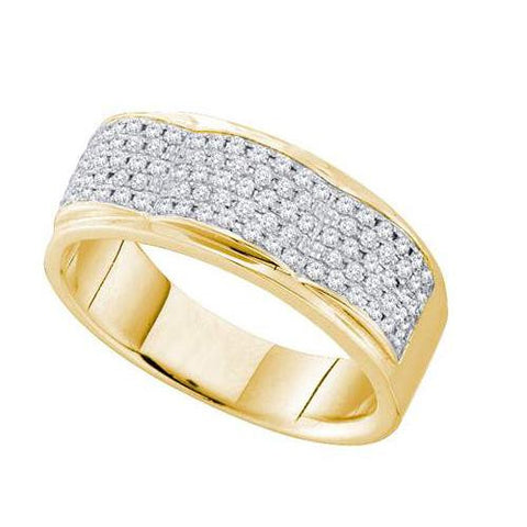 10K Yellow-gold 0.50CT DIAMOND MICRO PAVE  BAND