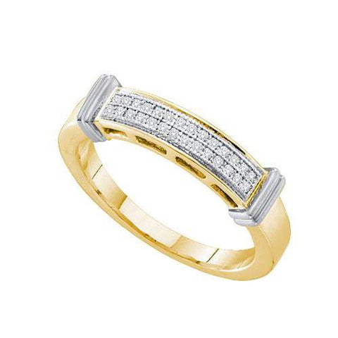 10KT Yellow Gold 0.08CTW DIAMOND MICRO PAVE BAND