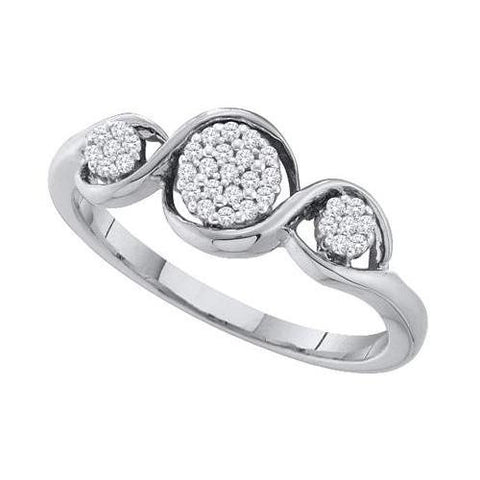 10KT White Gold 0.12CT DIAMOND MICROPAVE  RING