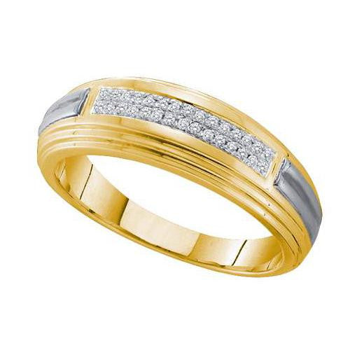 10KT Yellow Gold Two Tone 0.10CT DIAMOND FASHION BAND