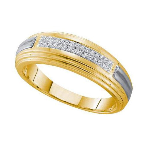 10KT Yellow Gold Two Tone 0.10CT DIAMOND FASHION BAND