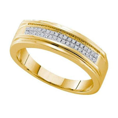 10KT Yellow Gold 0.12CTW DIAMOND MICRO PAVE  BAND