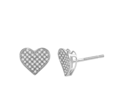 1-4CT-Diamond HEART EARRINGS