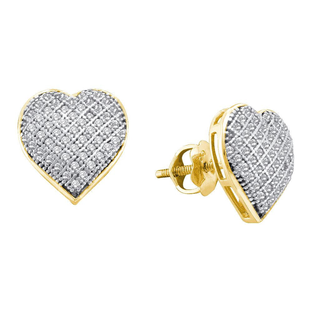 1-3CT-Diamond MICRO-PAVE HEART EARRINGS