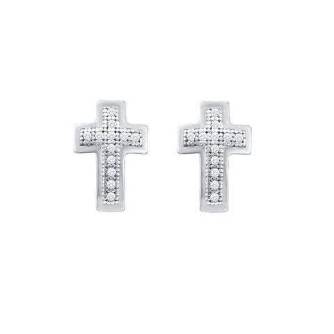 1-10CTW-Diamond CROSS EARRINGS