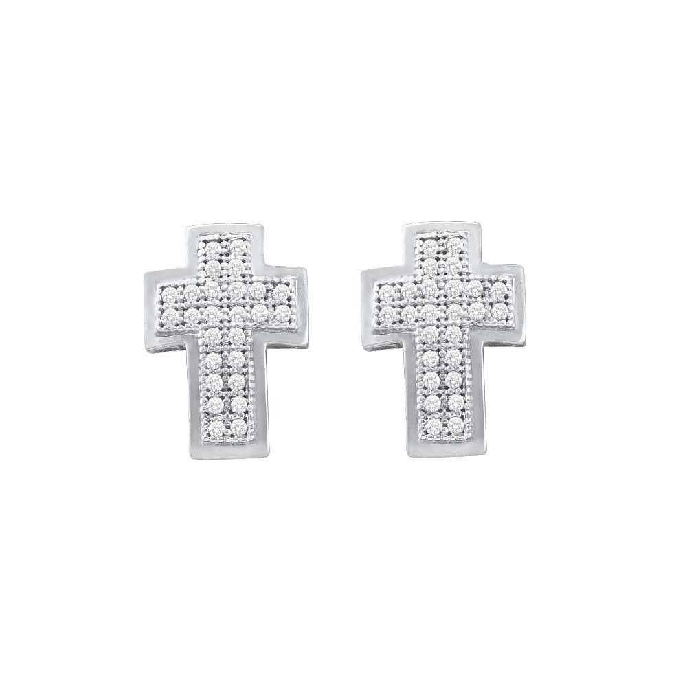 1-6CTW-Diamond CROSS EARRINGS