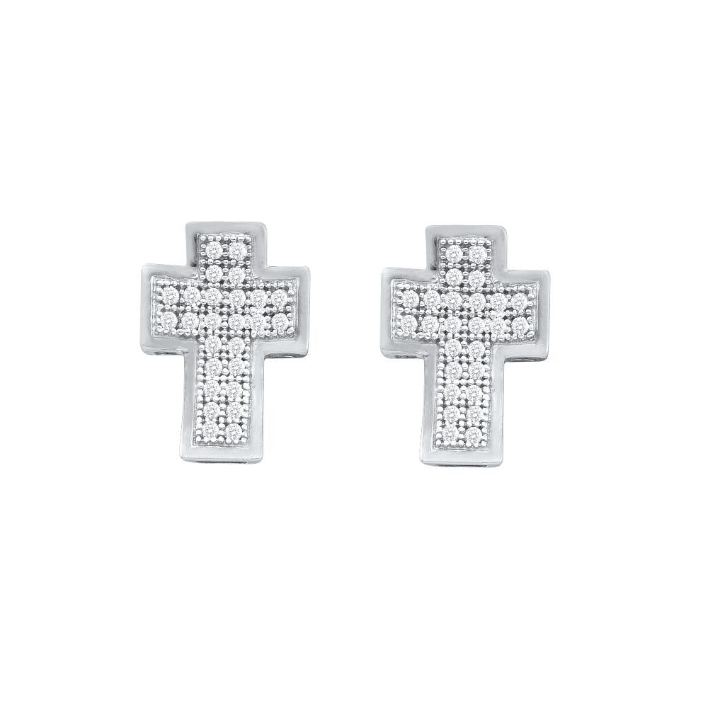 1-6CTW-Diamond CROSS EARRINGS