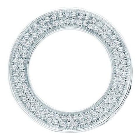 10KT White Gold 0.33CTW DIAMOND  CIRCLE PENDANT