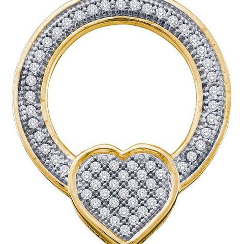 10KT Yellow Gold 0.18CTW DIAMOND CIRCLE PENDANT