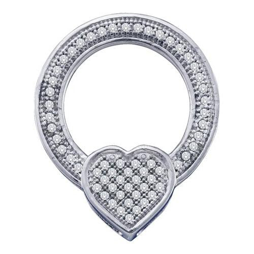 10KT White Gold 0.18CTW DIAMOND  CIRCLE PENDANT