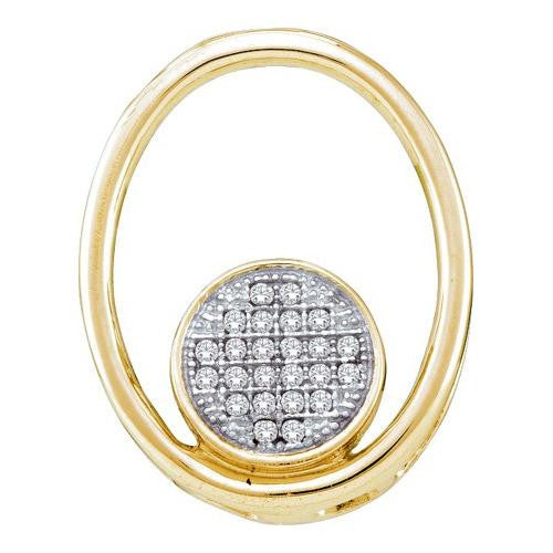 10KT Yellow Gold 0.07CTW DIAMOND  CIRCLE PENDANT