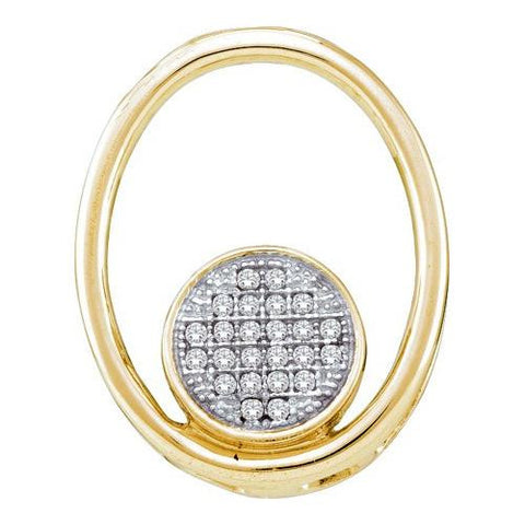 10KT Yellow Gold 0.07CTW DIAMOND  CIRCLE PENDANT