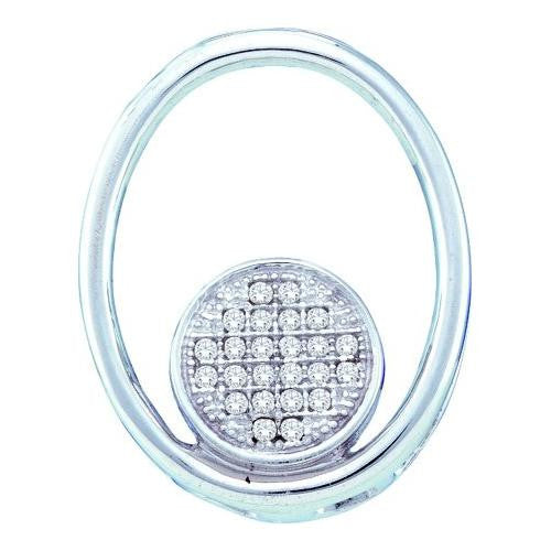 10KT White Gold 0.07CTW DIAMOND  CIRCLE PENDANT