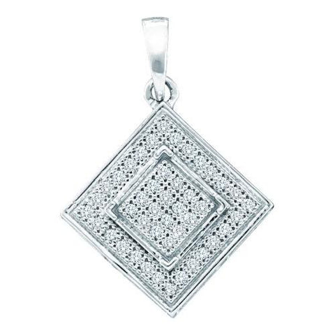 10KT White Gold 0.12CT DIAMOND MICRO PAVE PENDANT