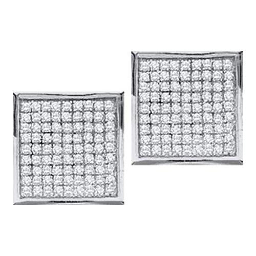 10K White-gold 0.05CT DIAMOND MICRO PAVE EARRINGS