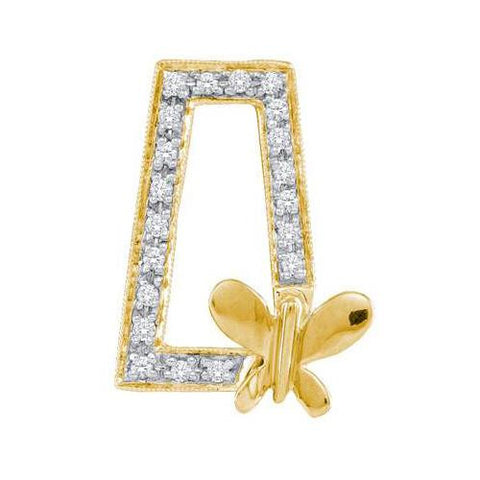 10KT Yellow Gold Two Tone 0.10CTW DIAMOND FASHION PENDANT