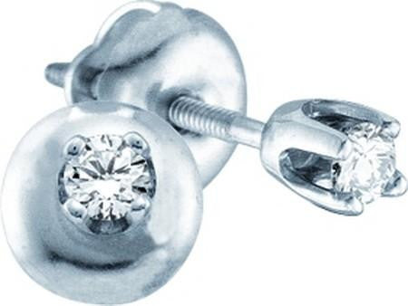 14KT White Gold 0.10CTW(APP) RD DIAMONDM EARING (E++)