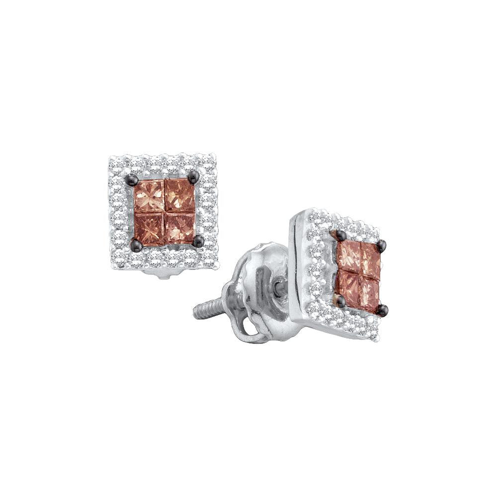 1-3CTW-Diamond INVISIBLE BROWN EARRING