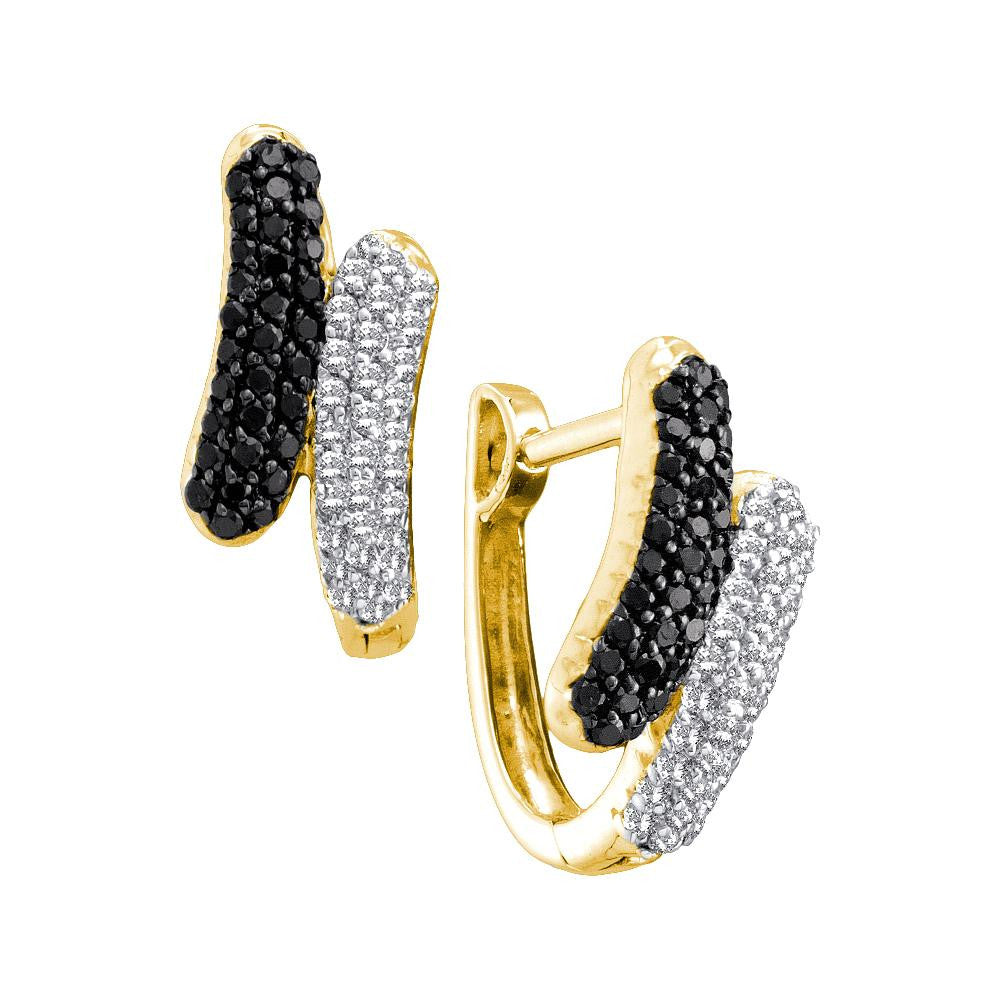 1-2CTW-Diamond FASHION BLACK EARRINGS