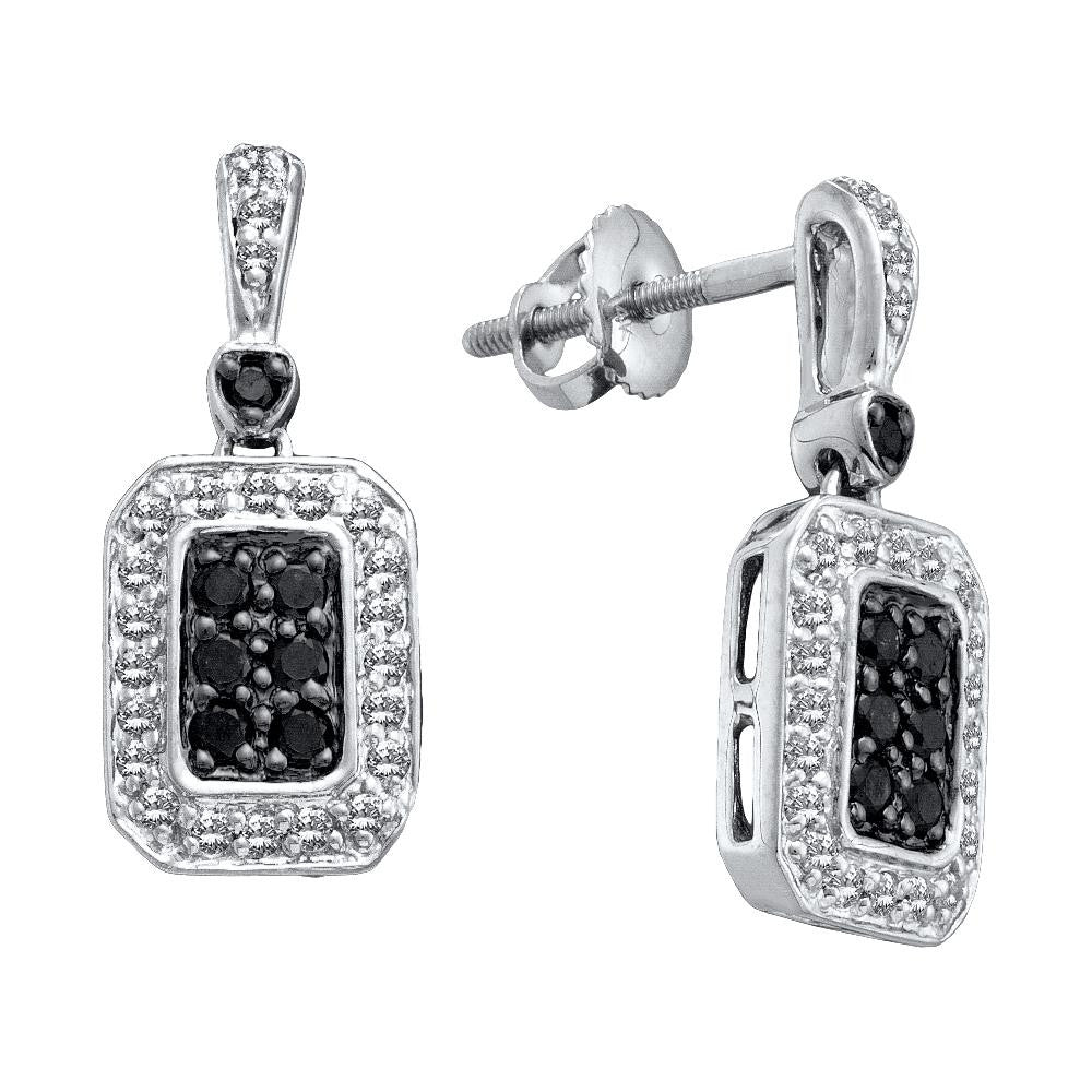 1-2CTW-Diamond BLACK  EARRINGS