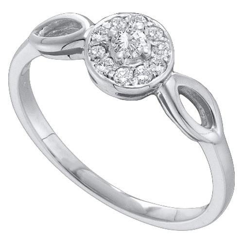 10KT White Gold 0.25CTW ROUND DIAMOND LADIES FASHION RING