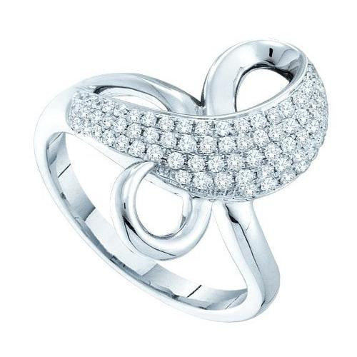 14K White-gold 0.51CTW-DIAMOND FASHION RING