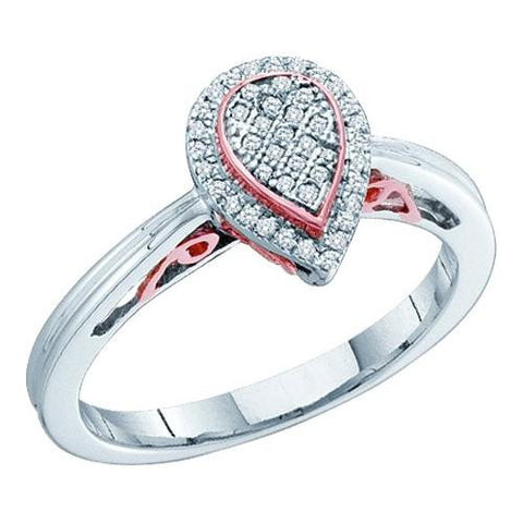 10KT White Gold Two Tone 0.12CTW DIAMOND MICRO PAVE RING