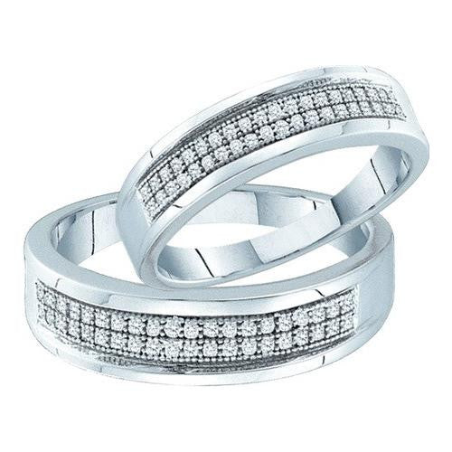 10KT White Gold 0.25CTW DIAMOND MICRO PAVE DUO SET